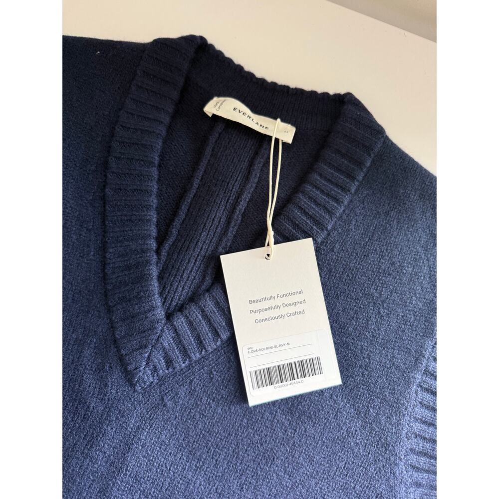 $198 New Everlane Sweater Mini Dress in Luxe Merino - Navy - Medium - Picture 12 of 12